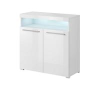 Arte Chic White India 45 Highboard Cabinet, 2 Doors, 1 Open Shelf, Optional Led, H920mm W910mm D390mm