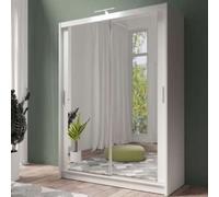 Arte Chic White Matt 160Cm Sliding Wardrobe - Spacious Elegance & Smart Storage