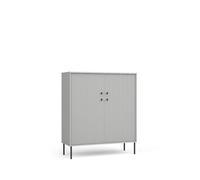 Arte Contemporary Grey Highboard Cabinet 105Cm - Black Metal Accents & Versatile Storage For Modern Homes