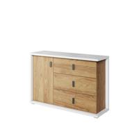 Arte Contemporary Massi Sideboard Cabinet In Natural Hickory & Alpine White - 1350mm X 900mm X 410mm, Versatile Storage