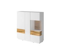 Arte Contemporary Silke 46 Display Cabinet 130Cm Right - White & Wotan Oak: The Perfect Blend Of Modern Style And Practical Storage