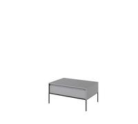 Arte Contemporary Trend Coffee Table With Storage (H)500mm (W)1000mm (D)700mm -Grey Matt With Black Legs