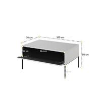 Arte Contemporary Trend Coffee Table With Storage (H)500mm (W)1000mm (D)700mm -Oak Artisan With Black Legs