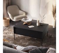 Arte Contemporary Trend Coffee Table With Storage (H)500mm (W)1000mm (D)700mm -White Matt With Black Legs
