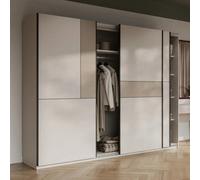 Arte Cube 270Cm Sliding Door Wardrobe - Cashmere, Expansive Storage With Serene Simplicity