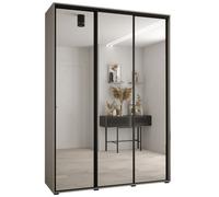 Arte Dakota Ii Sl ashmere Mirrored Door Wardrobe 1800mm H2350mm D600mm With Three Sliding Doors, Two Hanging Rails, And Ten Shelves