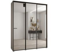 Arte Dakota Ii Sl ashmere Mirrored Door Wardrobe 1900mm H2350mm D600mm With Three Sliding Doors, Two Hanging Rails, And Ten Shelves