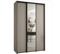 Arte Dakota Iii Sleek Cashmere Door Wardrobe 1500mm H2350mm D600mm - Three Sliding Doors, One Mirrored, Two Hanging Rails, Six Shelves