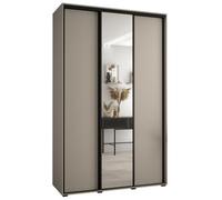 Arte Dakota Iii Sleek Cashmere Sliding Door Wardrobe 1600mm H2350mm D600mm - Three Doors, One Mirrored, Two Hanging Rails, Six Shelves
