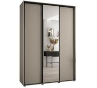 Arte Dakota Iii Sleek Cashmere Sliding Door Wardrobe 1700mm H2350mm D600mm - Three Doors, One Mirrored, Two Hanging Rails, Ten Shelves
