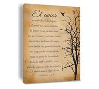 Arte de Pared Moderno en Español - “El Amor Es Paciente” Lienzo para Sala, Dormitorio y Espacios de Oración (Unframed,16x24inch(40x60cm))