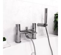 Arte Deck Mounted Handleless Bath Shower Mixer With Handset And Holder Chrome