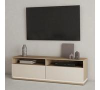 Arte Dore 41 Tv Cabinet In Cashmere & Oak - Soft-Toned Media Unit With Led Lighting And Cable Management