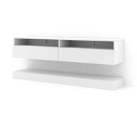 Arte Duo Wall Hung Tv Cabinet And Shelf Set In White Matt 1600mm