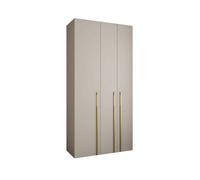 Arte Elegant Cashmere Como 3 Hinged Door Wardrobe H2460mm W1200mm D500mm, Three Doors, Eight Shelves, Hanging Rail, Vertical Handles
