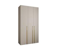Arte Elegant Cashmere Como 3 Hinged Door Wardrobe H2460mm W1300mm D500mm, Three Doors, Eight Shelves, Hanging Rail, Vertical Handles