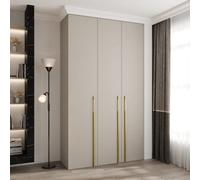 Arte Elegant Cashmere Como 3 Hinged Door Wardrobe H2460mm W1400mm D500mm, Three Doors, Eleven Shelves, Two Hanging Rails, Gold Handles