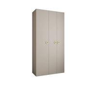 Arte Elegant Cashmere Como I Hinged Door Wardrobe H2460mm W1200mm D500mm, Three Doors, Eight Shelves, Hanging Rail, Gold Handles