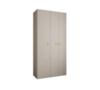Arte Elegant Cashmere Como I Hinged Door Wardrobe H2460mm W1300mm D500mm, Three Doors, Eight Shelves, Hanging Rail, Gold Handles
