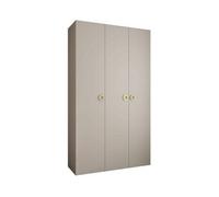 Arte Elegant Cashmere Como I Hinged Door Wardrobe H2460mm W1400mm D500mm, Three Doors, Eleven Shelves, Two Hanging Rails, Gold Handles