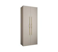 Arte Elegant Cashmere Como Ii Hinged Door Wardrobe H2460mm W1000mm D500mm, Two Doors, Eight Shelves, One Hanging Rail, Gold Handles
