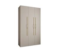 Arte Elegant Cashmere Como Ii Hinged Door Wardrobe H2460mm W1400mm D500mm, Three Doors, Eleven Shelves, Two Hanging Rails, Gold Handles
