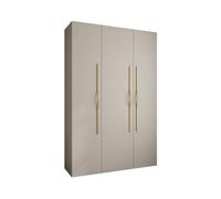 Arte Elegant Cashmere Como Ii Hinged Door Wardrobe H2460mm W1600mm D500mm, Three Doors, Eleven Shelves, Two Hanging Rails, Gold Handles