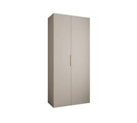Arte Elegant Cashmere Como Iv Hinged Door Wardrobe H2460mm W1100mm D500mm, Two Doors, Eight Shelves, Hanging Rail, Gold Handles