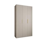 Arte Elegant Cashmere Como Iv Hinged Door Wardrobe H2460mm W1400mm D500mm, Three Doors, Eleven Shelves, Two Hanging Rails, Gold Handles