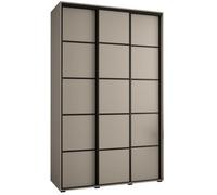 Arte Elegant Dakota Iv Sliding Door Wardrobe W1500mm H2350mm D600mm In Cashmere & Black Finish