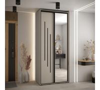 Arte Elegant Dakota Ix Sliding Door Wardrobe 1000mm - Compact Storage With Mirrored Door, Hanging Rails, And Shelves