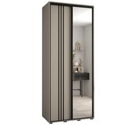 Arte Elegant Dakota Vii Sliding Door Wardrobe 1000mm - Compact Storage With Mirrored Door, Hanging Rails, And Shelves H2350mm D600mm