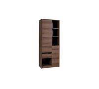 Arte Elegant Denver 08 Tall Cabinet - Oak Monastery & Black Gloss, 80Cm Wide - W800mm X H2000mm X D400mm