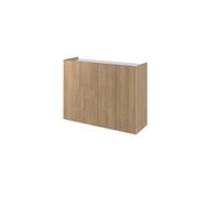 Arte Elegant Easy 2 Sideboard Cabinet H950mm W1260mm D400mm, Oak Scandi & White, Four Doors, Four Shelves, Led Lighting