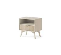 Arte Elegant Forest Bedside Table H540mm W540mm D380mm In Beige & Oak Scandi - Perfect Blend Of Style And Function