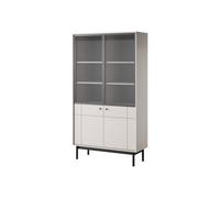 Arte Elegant Japandi Tall Display Cabinet H1850mm W1040mm D390mm In Cashmere - Refined Storage Solution