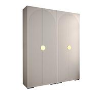 Arte Elegant Manhattan I Hinged Door Wardrobe W2000mm H2370mm D470mm - Pristine White, Gold Handles, Customisable Storage