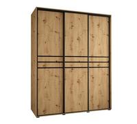 Arte Elegant Oak Artisan Sliding Wardrobe W190Cm H205Cm D60Cm - Versatile Storage With Natural Charm
