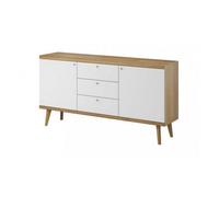 Arte Elegant Primo Large Sideboard Cabinet H830mm W1600mm D400mm In White And Oak Riviera - Versatile Storage Solution