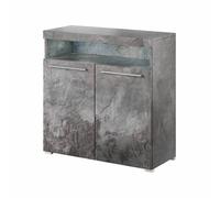 Arte Elegant Schiefer India 45 Highboard Cabinet, 2 Doors, 1 Open Shelf, Optional Led, H920mm W910mm D390mm