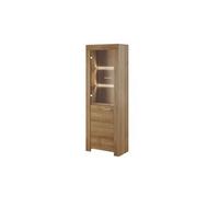 Arte Elegant Sky Tall Display Cabinet H1970mm W700mm D370mm In Riviera Oak - Sophisticated Storage Solution