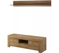 Arte Elegant Sky Tv Cabinet And Wall Shelf Set H500mm/200mm W1550mm D470mm/220mm In Riviera Oak - Complete Entertainment Solution
