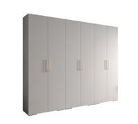 Arte Elegant White Inova 3 Hinged Door Wardrobe W3000mm H2370mm D470mm - Ultimate Storage With Gold Vertical Handles