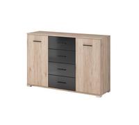 Arte Elevate Your Living Space With The Stylish Bari Sideboard Cabinet (1350mm X 910mm X 420mm) In Oak San Remo & Black