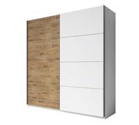 Arte Expansive Oak Beaufort And White Matt Sliding Wardrobe With Elegant Storage - H2100mm W2700mm D610mm