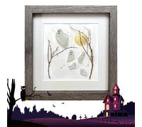 Arte fantasma, decorazioni a parete fantasma, design unico di marino con poster di vacanze spettrali compatte e versatili per casa, soggiorno, camera da letto, autunno, Halloween, 9.06x9.06x0.79