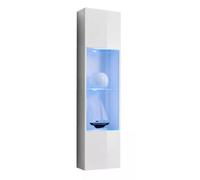 Arte Fly 42 White Tall Display Cabinet 40Cm - Sleek Led Showcase For Contemporary Living