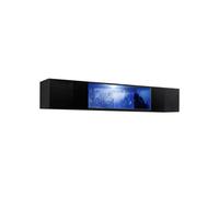 Arte Fly 52 Black Display Cabinet 160Cm - Contemporary Led Showcase With Sculptural Presence