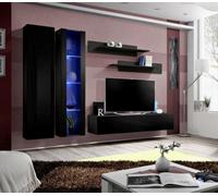 Arte Fly A4 Black Entertainment Wall 260Cm - Led-Lit Modular Storage For Sophisticated Interiors