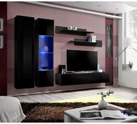Arte Fly A5 Black Gloss Entertainment Unit 260Cm - Dramatic Media Wall For Tvs Up To 65"